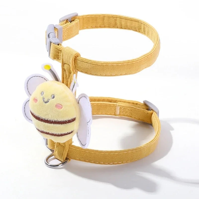 Cartoon Bee Pet Harness & Leash Set