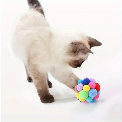 Colorful Plush Cat Ball Toys