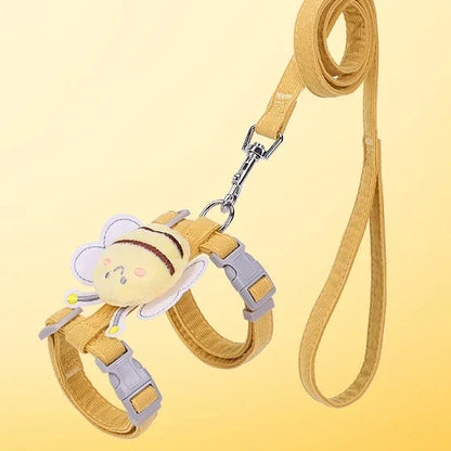 Cartoon Bee Pet Harness & Leash Set