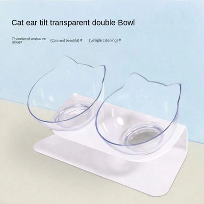 Slanted Cat Bowl with Neck Protection