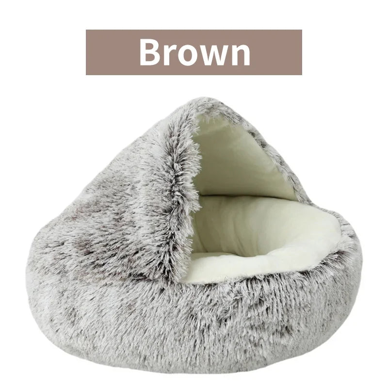 2-in-1 Plush Cat Bed