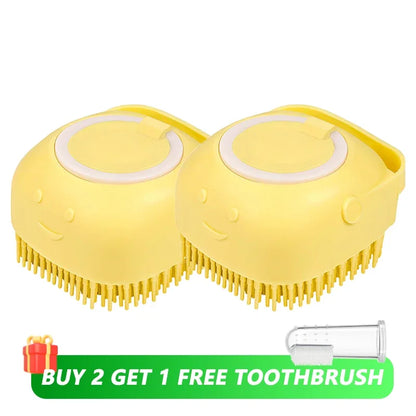 Dog Bath Brush with Shampoo Dispenser