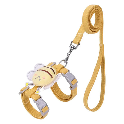 Cartoon Bee Pet Harness & Leash Set