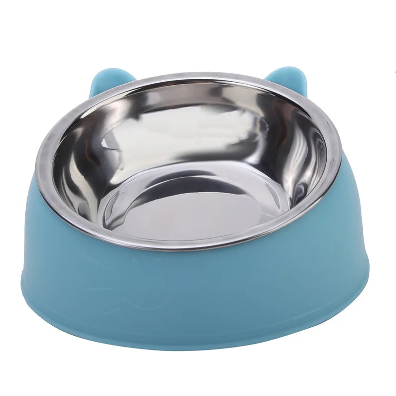 Slanted Stainless Steel Cat Bowl