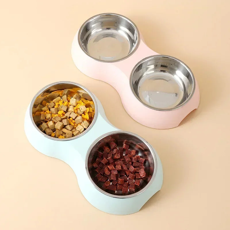 Double Pet Bowl – Stainless Steel Food