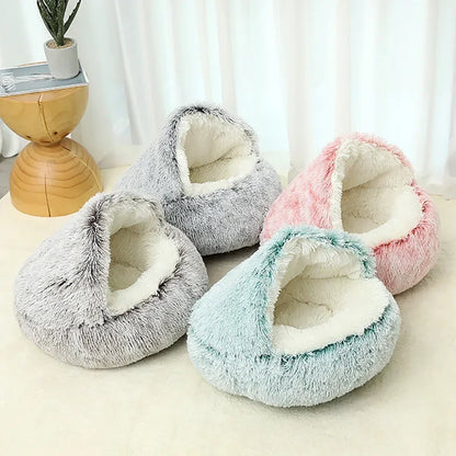 2-in-1 Plush Cat Bed