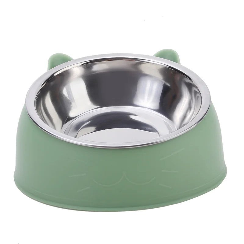 Slanted Stainless Steel Cat Bowl