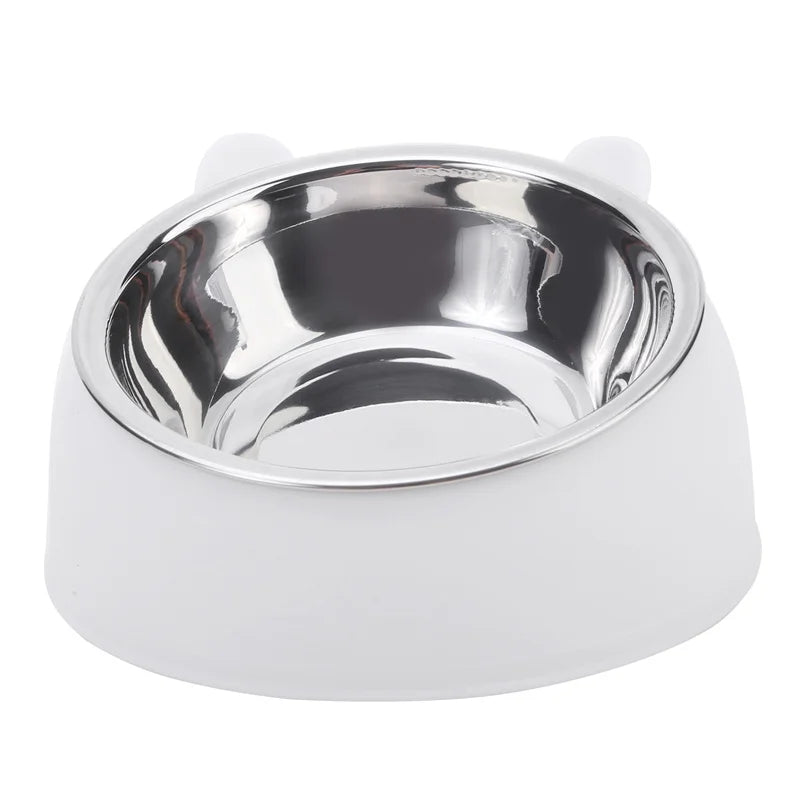 Slanted Stainless Steel Cat Bowl