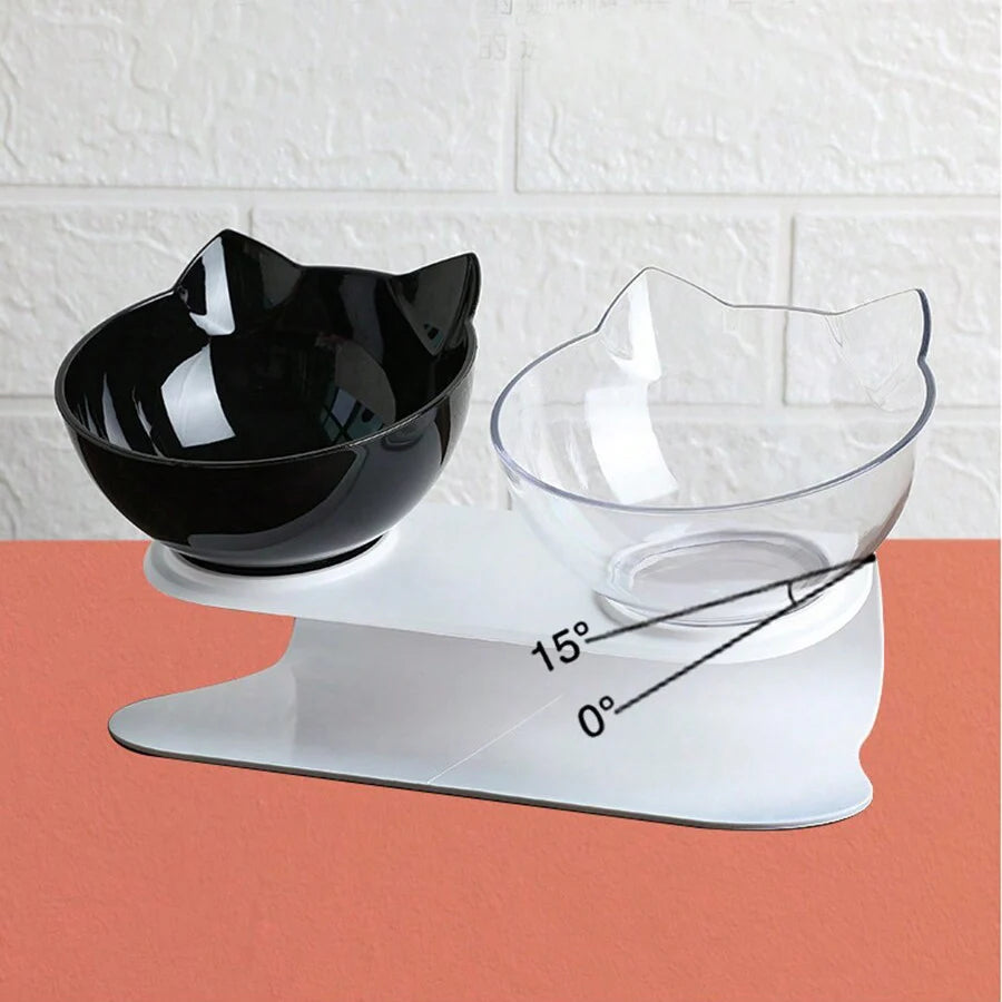 Slanted Cat Bowl with Neck Protection