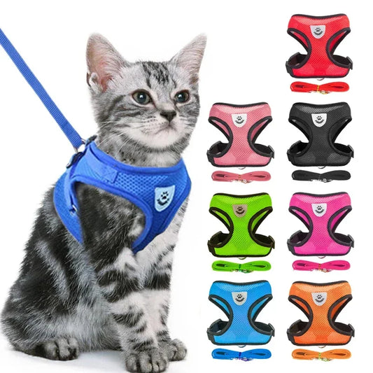 Adjustable Mesh Pet Harness & Leash