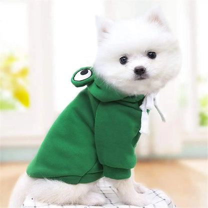 Cute Dog Hoodie Frog Shape Dog Coats