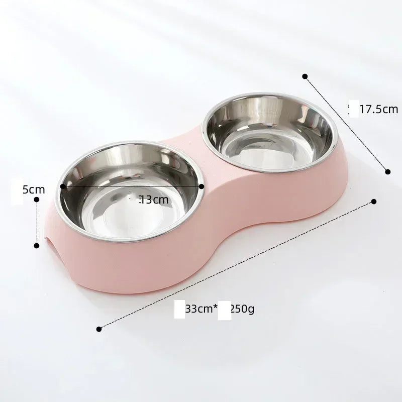 Double Pet Bowl – Stainless Steel Food