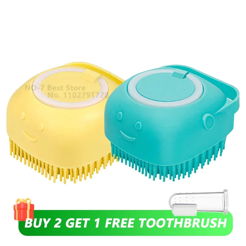 Dog Bath Brush with Shampoo Dispenser