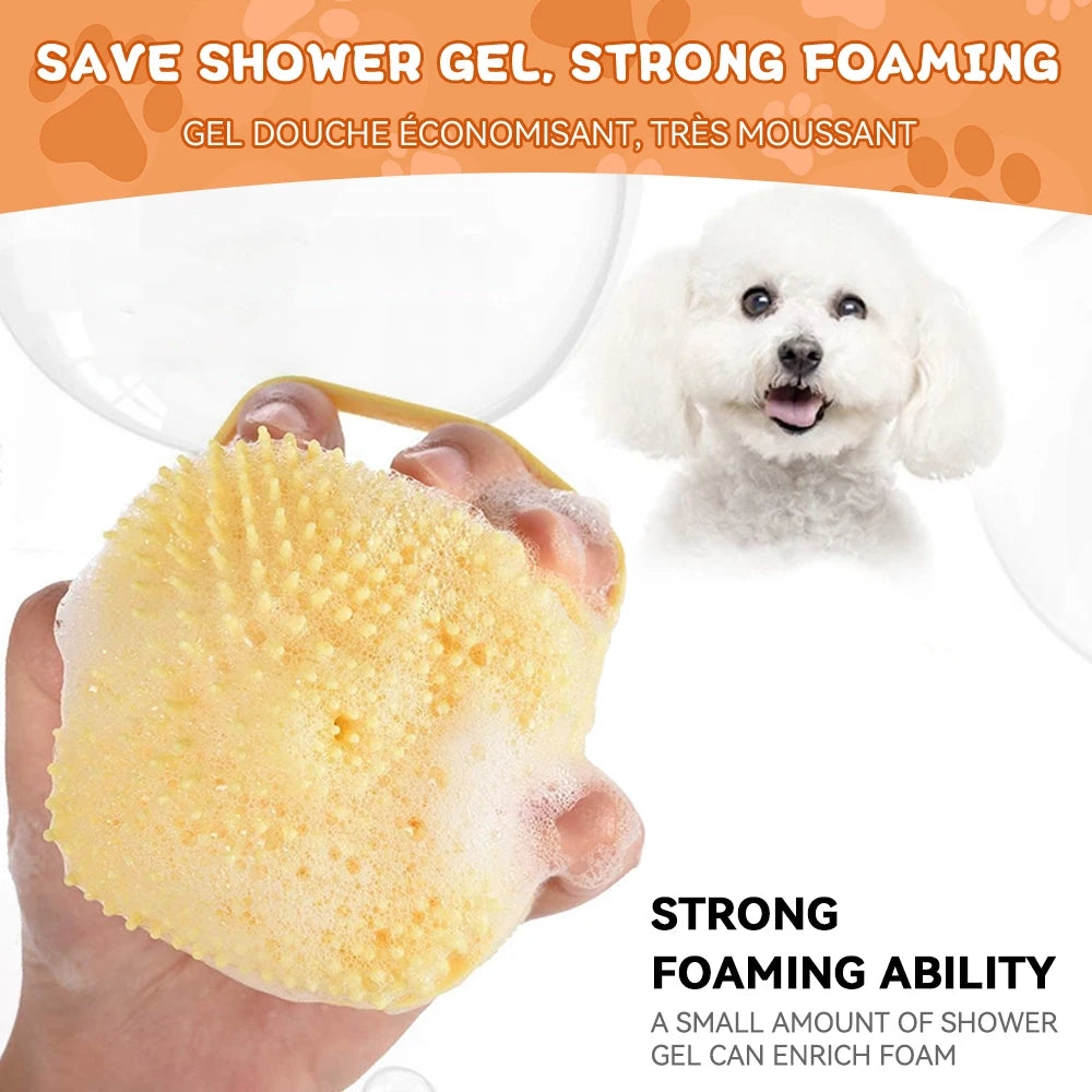 Dog Bath Brush with Shampoo Dispenser