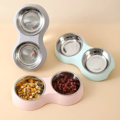 Double Pet Bowl – Stainless Steel Food