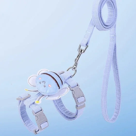 Cartoon Bee Pet Harness & Leash Set