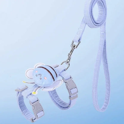 Cartoon Bee Pet Harness & Leash Set