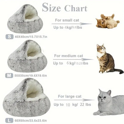 2-in-1 Plush Cat Bed