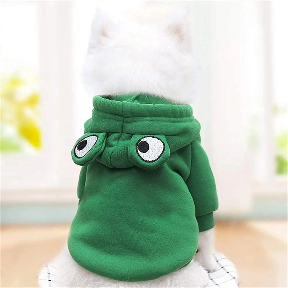 Cute Dog Hoodie Frog Shape Dog Coats