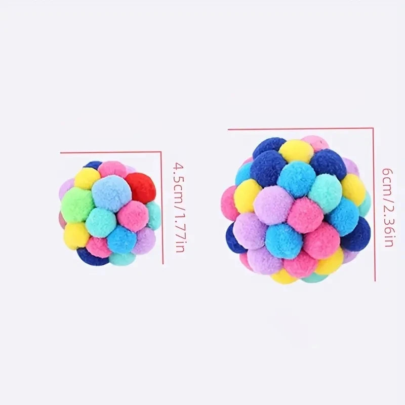 Colorful Plush Cat Ball Toys