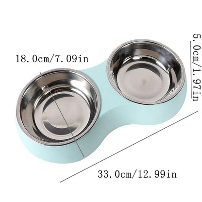 Double Pet Bowl – Stainless Steel Food