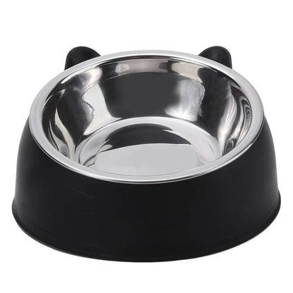 Slanted Stainless Steel Cat Bowl