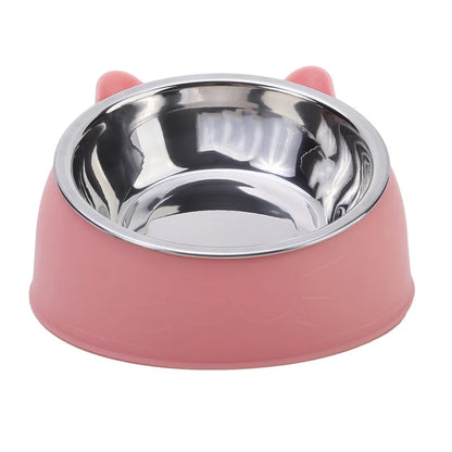 Slanted Stainless Steel Cat Bowl