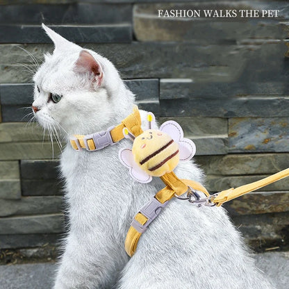 Cartoon Bee Pet Harness & Leash Set