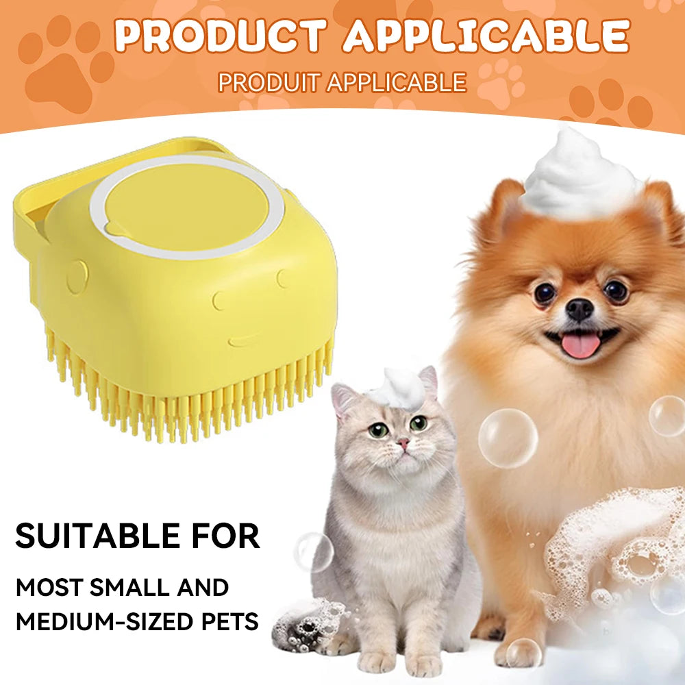 Dog Bath Brush with Shampoo Dispenser