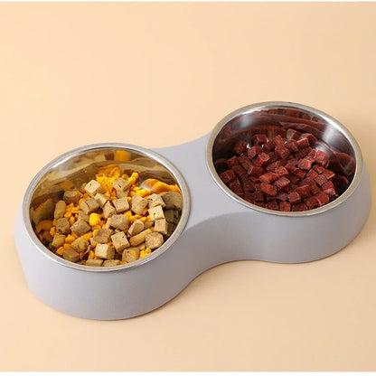 Double Pet Bowl – Stainless Steel Food